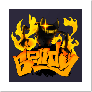 FNF BATIR BATDR Nightmare Bendy Graffiti Art Posters and Art